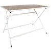 Image de Table de Jardin Pliable "Barcelone" 110cm Blanc & Naturel