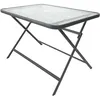 Image de Table de jardin en métal et verre trempé Formentera 110 x 70 cm gris