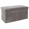 Image de Banc Coffre Pliable Côtelé "Scott" 76cm Taupe