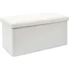 Image de Coffre banc pliable en velours côtelé Scott beige