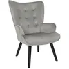Image de The Home Deco Factory - Fauteuil en velours côtelé Giulia gris