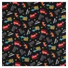 Image de Tissu enfant coton bus vendu au mètre(...) - Noir