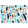 Image de Tissu coton rectangles géométriques vendu au mètre(...) - miguelito bleu