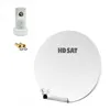 Image de Pack Parabole satellite fibre composite Blanche 60cm BRIDES INOX + LNB Single HD 4K