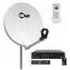 Image de Pack parabole satellite acier 60cm + lnb single + récepteur tntsat