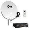Image de pack hdsat parabole satellite acier 60cm avec support lnb lnb single décodeur satellit