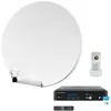 Image de Pack Parabole Satellite Fibre Composite Blanche 60cm + LNB Single + SIRIUS 3 Récepteur TV Satellite HD + Carte