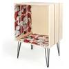 Image de The Home Deco Factory - Bout de canapé ethnique en Bois et Métal - L.40xH.60 cm - Rouge - WAX