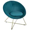 Image de Atmosphera - Fauteuil de salon en velours Evan - Bleu canard - Evan