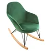 Image de Atmosphera - Rocking chair en velours Ewan - Vert - Ewan