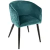 Image de Atmosphera - Fauteuil en velours Marlo - Bleu canard - Marlo