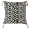 Image de The Home Deco Factory - Coussin à pompons Ethnique - L. 40 x l. 40 cm - Beige