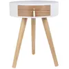Image de The Home Deco Factory - Table de chevet scandinave Nora - Diam. 35 x H. 45 cm - Blanc - Nora