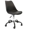 Image de The Home Deco Factory - Chaise de bureau à roulettes design Kiruna - Noir - Kiruna