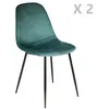 Image de Toilinux - 2 Chaises design velours Giulia - Bleu canard - Giulia
