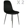 Image de Toilinux - 2 Chaises design velours Giulia - Noir - Giulia