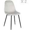 Image de The Home Deco Factory - 2 Chaises design velours Giulia - Gris clair - Giulia