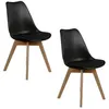 Image de Toilinux - 2 Chaises design scandinaves rembourrées Cocooning - Noir - Cocooning