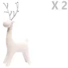Image de Toilinux - Lot de 2 Décoration de Noël design Renne Ice Xmas - Blanc - Ice Xmas