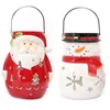 Image de Toilinux - Lot de 2 Décoration de Noël lanterne Xmas - Père Noêl et Bonhomme de Neige - Xmas