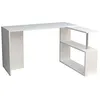 Image de Toilinux - Bureau en forme de L avec étagères de rangement L.130 cm - Blanc - Cayko