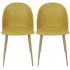Image de Toilinux - Lot 2 Chaises Scandinave Bergen - Jaune moutarde - Bergen