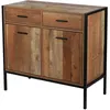 Image de Toilinux - Commode Riverside - 2 tiroirs et 2 portes - Largeur 84 cm - Métal et Bois - Riverside