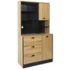 Image de Toilinux - Buffet de cuisine Chef - Hauteur 169 cm - Bois et Noir