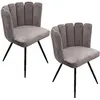 Image de Toilinux - Lot de 2 Chaises design effet velours Ariel - Gris - Ariel