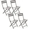 Image de Toilinux - Lot de 4 Chaises pliantes en métal Greensboro - Gris tonka - Greensboro