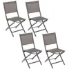 Image de Toilinux - Lot de 4 Chaises de jardin pliantes Essentia - Gris wengé et marron tonka - Essentia