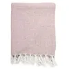 Image de Toilinux - Plaid imprimé géométrique avec franges nouées - 125x150cm - Rose - Jacquard