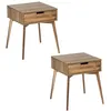 Image de Toilinux - Lot de 2 Tables de chevet Acina, en bois d'Acacias avec 1 tiroir - Acina