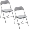 Image de Toilinux - Lot de 2 Chaises pliantes en PVC - Gris
