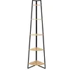 Image de Toilinux - Etagère d'angle 5 niveaux en MDF et métal - Noir et beige