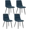 Image de Toilinux - Lot de 4 chaises Sirac effet velours - Bleu canard - Sirac