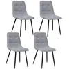 Image de Toilinux - Lot de 4 chaises Sirac effet velours - Gris clair - Sirac