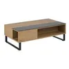 Image de Table basse en verre et mdf avec plateau relevable - noir
