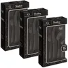 Image de Toilinux - Lot de 3 Ménagères Shadow en Acier Inoxydable - 48 Couverts - Noir - Shadow
