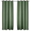 Image de Toilinux - Lot de 2 Rideaux occultants Basic à 8 oeillets - 140 x 240 cm - Vert Argile - Basic