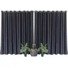 Image de Toilinux - Lot de 2 grands Rideaux unis occultants avec oeillets - 300 x 240 cm - Noir - REGLISSE