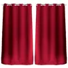 Image de Toilinux - Lot de 2 Rideaux unis occultants avec oeillets - 140 x 240 cm - Rouge - REGLISSE