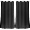 Image de Toilinux - Lot de 2 Rideaux unis occultants avec oeillets - 140 x 240 cm - Noir - REGLISSE