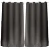 Image de Toilinux - Lot de 2 Rideaux unis occultants avec oeillets - 140 x 240 cm - Gris Foncé