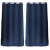 Image de Toilinux - Lot de 2 Rideaux unis occultants avec oeillets - 140 x 240 cm - Bleu Marine - REGLISSE