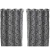 Image de Toilinux - Lot de 2 Rideaux Folha au tissage jacquard - 140 x 260 cm - Noir et Blanc - Folha