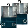 Image de Toilinux - Lot de 2 Rideaux occultants en polyester effet velours - Bleu canard - 140 x 260 cm - DOLCE