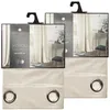 Image de Toilinux - Lot de 2 Rideaux occultants en polyester effet velours - Ivoire - 140 x 260 cm - DOLCE