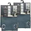 Image de Toilinux - Lot de 2 rideaux occultants avec 8 oeillets LOUISA - 140 x 260 cm - Bleu canard - LOUISA
