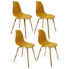 Image de Toilinux - Lot de 4 Chaises scandinave Phenix en polypropylène et métal - Jaune Moutarde - Phenix